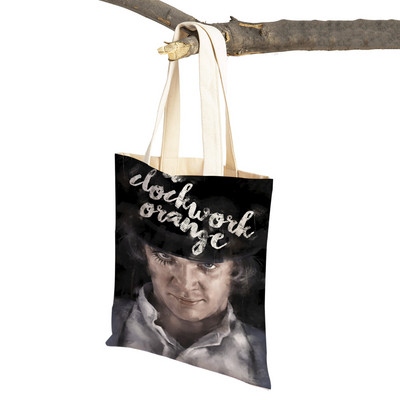 Crime Film A Clockwork Lady Shopping Bags Classic Movie Višekratna sklopiva eko platnena ženska torba za kupovinu Cartoon Travel Tote Handb