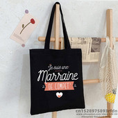 Je suis une marraine de compet Sac Ženy Nákupná plátenná taška Dievča Harajuku Žena Ulzzang Taška cez rameno