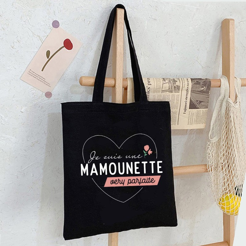Je Suis Une Mamounette Very Parfaite Sac Ženska platnena torba za kupnju Djevojka Harajuku Ženska Ulzzang torba na rame