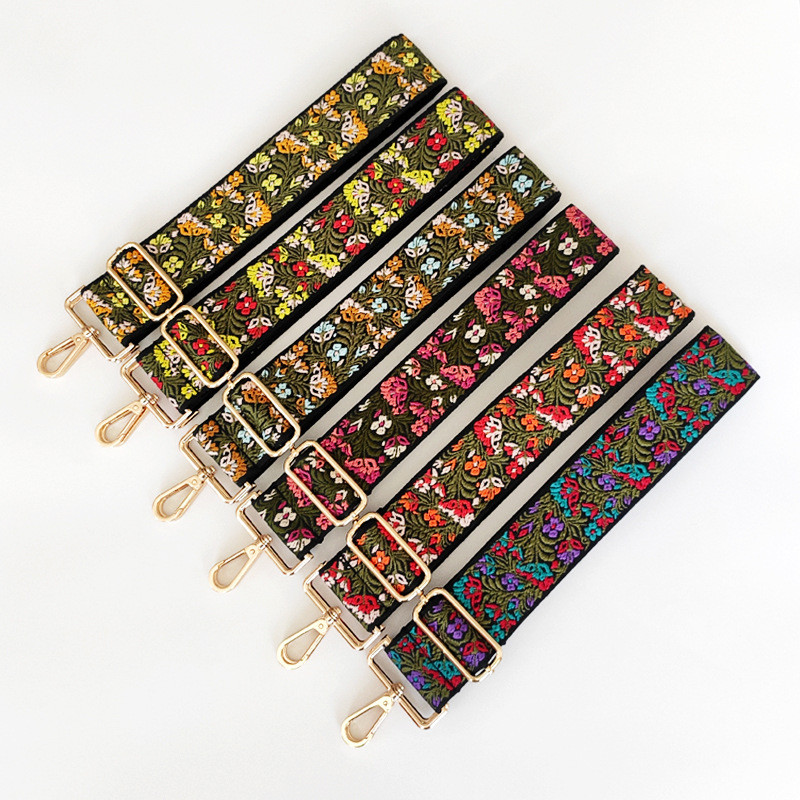 Új női, széles, 5 cm-es etnikai stílusú vállpánt, állítható egy vállú futártáska, hosszú pántos öv