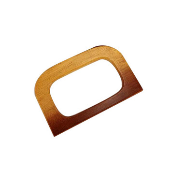 1 бр. Ръчно изработена дървена D-образна дръжка Класическа кръгла резервна чанта Декоративна проста градиентна правоъгълна чанта Направи си сам аксесоар