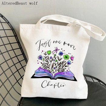 Shopper Flowery Books Cartoons Printed Tote Bag γυναικεία τσάντα Harajuku shopper κορίτσι Τσάντα για ψώνια Shoulder Lady Canvas Bag