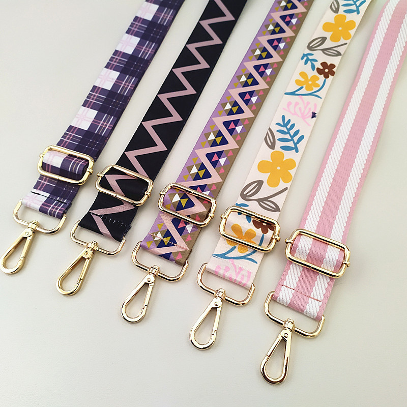 Nauji spalvingi gėlių dirželiai Reguliuojamas vienas peties skersinis krepšys Ilgas dirželis Moteriškas krepšys Priedai Krepšelio dirželis platus dirželis