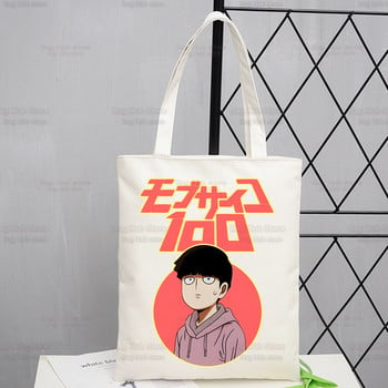 Mob Psycho 100 Canvas Shoulder Tote Bag Women Shigeo Kageyama Handbags Eco Reusable One Anime Manga Shopping Bag Τσάντες Ulzzang