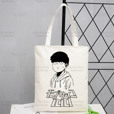Mob Psycho 100 platnena torba na rame Ženske ručne torbe Shigeo Kageyama Ekološke torbe za višekratnu upotrebu One Anime Manga torba Ulzzang torbe