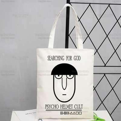 Mob Psycho 100 platnena torba na rame Ženske ručne torbe Shigeo Kageyama Ekološke torbe za višekratnu upotrebu One Anime Manga torba Ulzzang torbe