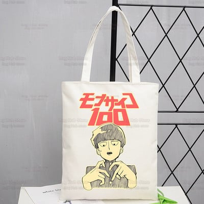 Mob Psycho 100 platnena torba na rame Ženske ručne torbe Shigeo Kageyama Ekološke torbe za višekratnu upotrebu One Anime Manga torba Ulzzang torbe
