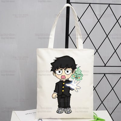 Mob Psycho 100 platnena torba na rame Ženske ručne torbe Shigeo Kageyama Ekološke torbe za višekratnu upotrebu One Anime Manga torba Ulzzang torbe