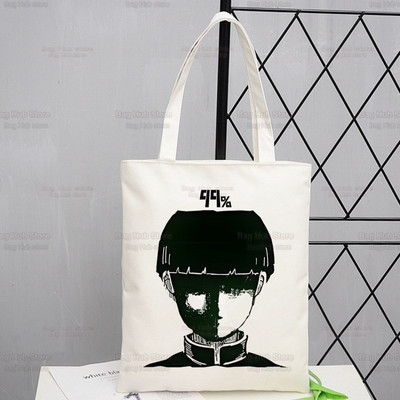 Mob Psycho 100 platnena torba na rame Ženske ručne torbe Shigeo Kageyama Ekološke torbe za višekratnu upotrebu One Anime Manga torba Ulzzang torbe