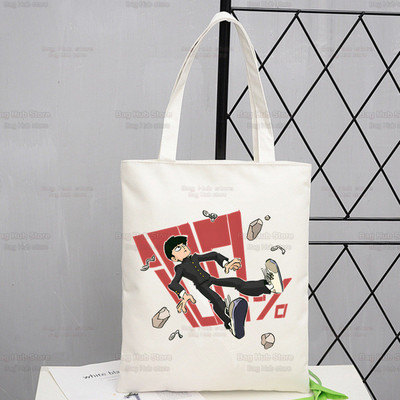 Mob Psycho 100 platnena torba na rame Ženske ručne torbe Shigeo Kageyama Ekološke torbe za višekratnu upotrebu One Anime Manga torba Ulzzang torbe