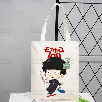 Mob Psycho 100 platnena torba na rame Ženske ručne torbe Shigeo Kageyama Ekološke torbe za višekratnu upotrebu One Anime Manga torba Ulzzang torbe