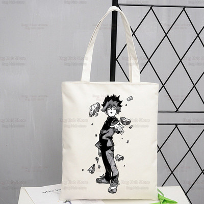 Mob Psycho 100 platnena torba na rame Ženske ručne torbe Shigeo Kageyama Ekološke torbe za višekratnu upotrebu One Anime Manga torba Ulzzang torbe