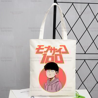 Mob Psycho 100 platnena torba na rame Ženske ručne torbe Shigeo Kageyama Ekološke torbe za višekratnu upotrebu One Anime Manga torba Ulzzang torbe