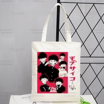 Mob Psycho 100 platnena torba na rame Ženske ručne torbe Shigeo Kageyama Ekološke torbe za višekratnu upotrebu One Anime Manga torba Ulzzang torbe