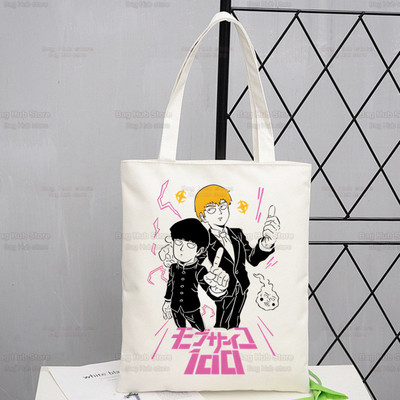 Mob Psycho 100 platnena torba na rame Ženske ručne torbe Shigeo Kageyama Ekološke torbe za višekratnu upotrebu One Anime Manga torba Ulzzang torbe