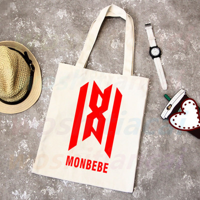 Monsta X korejiešu grafiskais Kpop iepirkumu maisiņš Pārtikas preču pircējs Džutas maisiņš Iepirkšanās maisiņš Iepirkšanās Atkārtoti lietojams Bolsa Compra Sacolas