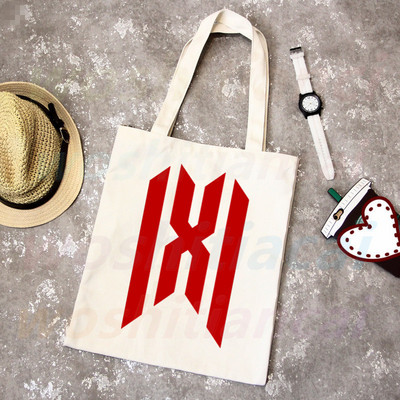 Monsta X korejiešu grafiskais Kpop iepirkumu maisiņš Pārtikas preču pircējs Džutas maisiņš Iepirkšanās maisiņš Iepirkšanās Atkārtoti lietojams Bolsa Compra Sacolas