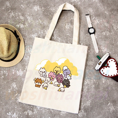 Monsta X korejiešu grafiskais Kpop iepirkumu maisiņš Pārtikas preču pircējs Džutas maisiņš Iepirkšanās maisiņš Iepirkšanās Atkārtoti lietojams Bolsa Compra Sacolas