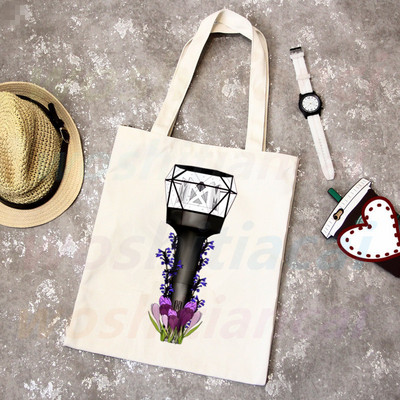 Monsta X korejiešu grafiskais Kpop iepirkumu maisiņš Pārtikas preču pircējs Džutas maisiņš Iepirkšanās maisiņš Iepirkšanās Atkārtoti lietojams Bolsa Compra Sacolas