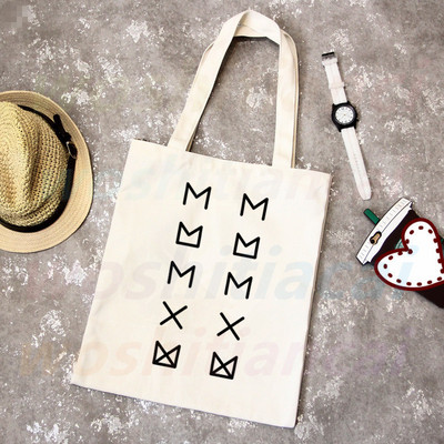 Monsta X korejiešu grafiskais Kpop iepirkumu maisiņš Pārtikas preču pircējs Džutas maisiņš Iepirkšanās maisiņš Iepirkšanās Atkārtoti lietojams Bolsa Compra Sacolas