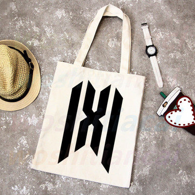 Monsta X korejiešu grafiskais Kpop iepirkumu maisiņš Pārtikas preču pircējs Džutas maisiņš Iepirkšanās maisiņš Iepirkšanās Atkārtoti lietojams Bolsa Compra Sacolas