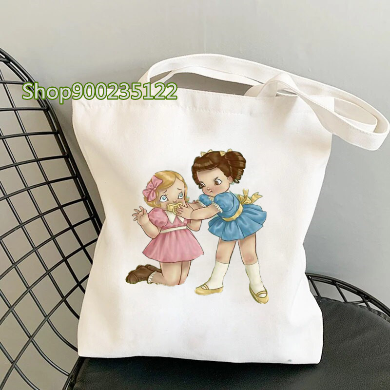 Harajuku višekratna platnena torba Ženska torba na rame Print Melanie Martinez Torba za kupnju Kawaii Cartoon Cry Dječja torba Ženska ručna torba