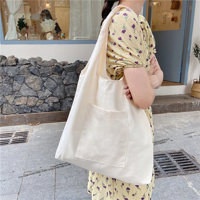 Torbe za kupnju Platnena ženska velika torba Čisti pamuk Tekst Paris Street print Ručne torbe Eko prijenosna torba za kupnju na jedno rame