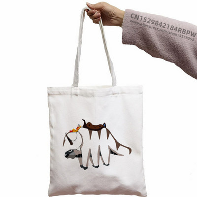 Avatar Az utolsó légidomár Aang és Appa Anime Grafikus Hipster Rajzfilm Nyomtatott Bevásárlótáskák Lányok Divat Alkalmi csomag Kézitáska