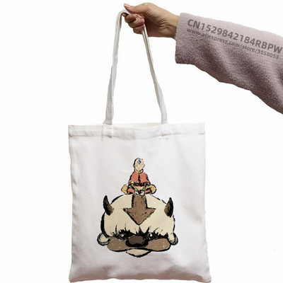 Avatar Az utolsó légidomár Aang és Appa Anime Grafikus Hipster Rajzfilm Nyomtatott Bevásárlótáskák Lányok Divat Alkalmi csomag Kézitáska