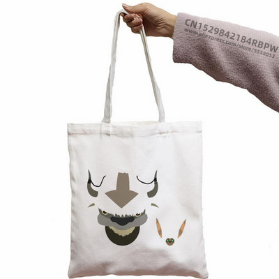 Avatar Az utolsó légidomár Aang és Appa Anime Grafikus Hipster Rajzfilm Nyomtatott Bevásárlótáskák Lányok Divat Alkalmi csomag Kézitáska