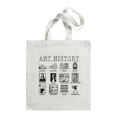 Τσάντα υψηλής χωρητικότητας History Of Art Τσάντα τσάντα για γυναίκες Καμβάς πολυτελής τσάντα αγορών Έντυπη τσάντα ύφασμα επαναχρησιμοποιήσιμη λογότυπο σχεδιαστή