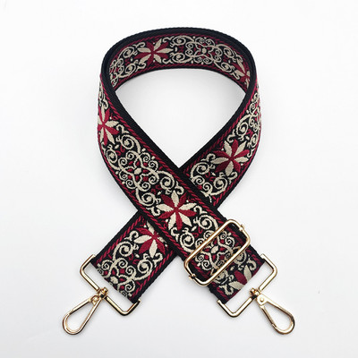 Ethnic Style Κέντημα Ζώνη Τσάντα Ζακάρ Ζάντε χιαστί λουράκι Ρυθμιζόμενο φαρδιές ζώνες τσάντας Χρυσό ασημί κούμπωμα τσάντα αξεσουάρ Νέα