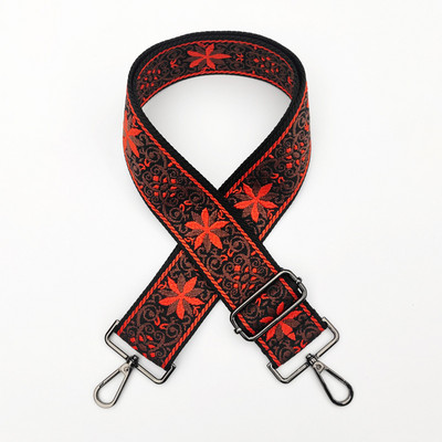 Ethnic Style Κέντημα Ζώνη Τσάντα Ζακάρ Ζάντε χιαστί λουράκι Ρυθμιζόμενο φαρδιές ζώνες τσάντας Χρυσό ασημί κούμπωμα τσάντα αξεσουάρ Νέα