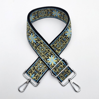 Ethnic Style Κέντημα Ζώνη Τσάντα Ζακάρ Ζάντε χιαστί λουράκι Ρυθμιζόμενο φαρδιές ζώνες τσάντας Χρυσό ασημί κούμπωμα τσάντα αξεσουάρ Νέα