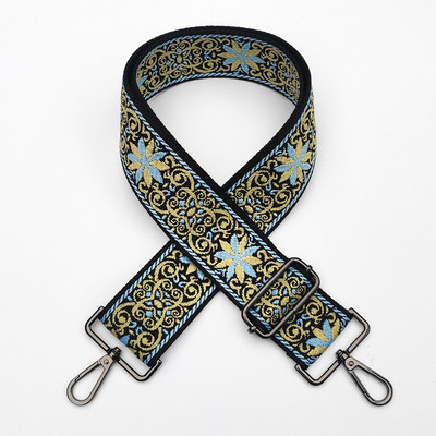 Ethnic Style Κέντημα Ζώνη Τσάντα Ζακάρ Ζάντε χιαστί λουράκι Ρυθμιζόμενο φαρδιές ζώνες τσάντας Χρυσό ασημί κούμπωμα τσάντα αξεσουάρ Νέα