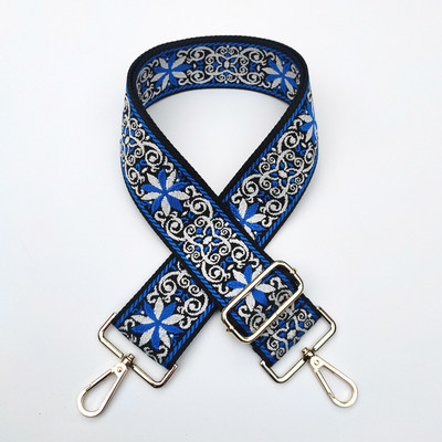 Ethnic Style Κέντημα Ζώνη Τσάντα Ζακάρ Ζάντε χιαστί λουράκι Ρυθμιζόμενο φαρδιές ζώνες τσάντας Χρυσό ασημί κούμπωμα τσάντα αξεσουάρ Νέα