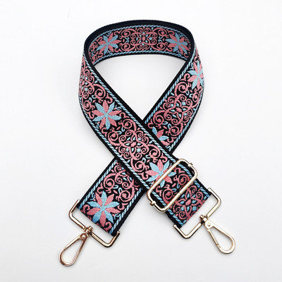 Ethnic Style Κέντημα Ζώνη Τσάντα Ζακάρ Ζάντε χιαστί λουράκι Ρυθμιζόμενο φαρδιές ζώνες τσάντας Χρυσό ασημί κούμπωμα τσάντα αξεσουάρ Νέα