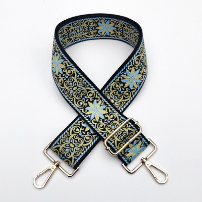 Ethnic Style Κέντημα Ζώνη Τσάντα Ζακάρ Ζάντε χιαστί λουράκι Ρυθμιζόμενο φαρδιές ζώνες τσάντας Χρυσό ασημί κούμπωμα τσάντα αξεσουάρ Νέα