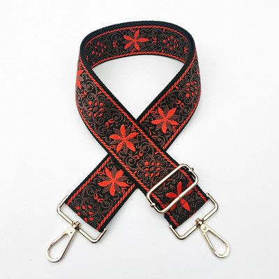 Ethnic Style Κέντημα Ζώνη Τσάντα Ζακάρ Ζάντε χιαστί λουράκι Ρυθμιζόμενο φαρδιές ζώνες τσάντας Χρυσό ασημί κούμπωμα τσάντα αξεσουάρ Νέα