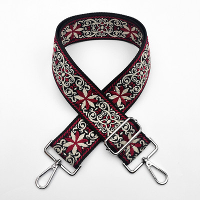 Ethnic Style Κέντημα Ζώνη Τσάντα Ζακάρ Ζάντε χιαστί λουράκι Ρυθμιζόμενο φαρδιές ζώνες τσάντας Χρυσό ασημί κούμπωμα τσάντα αξεσουάρ Νέα