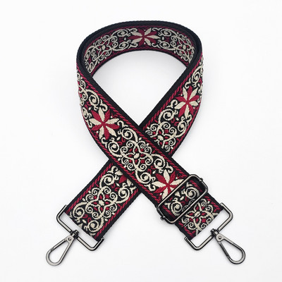 Ethnic Style Κέντημα Ζώνη Τσάντα Ζακάρ Ζάντε χιαστί λουράκι Ρυθμιζόμενο φαρδιές ζώνες τσάντας Χρυσό ασημί κούμπωμα τσάντα αξεσουάρ Νέα