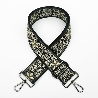 Ethnic Style Κέντημα Ζώνη Τσάντα Ζακάρ Ζάντε χιαστί λουράκι Ρυθμιζόμενο φαρδιές ζώνες τσάντας Χρυσό ασημί κούμπωμα τσάντα αξεσουάρ Νέα