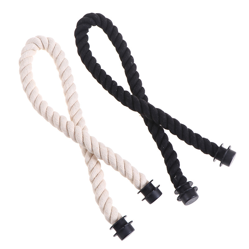 Nauja 1 pora ilgų trumpų juodų natūralių kanapinių virvių rankena O maišui Obag Moteriška rankinė Klasikinis mini EVA krepšys