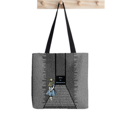 Shopper Alice In Wonderland Garden Painted Tote Bag žene Harajuku shopper torbica djevojka Torba za kupovinu na rame Ženska platnena torba