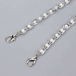 Perlų imitacijos grandinės priedų krepšio dirželis įstrižas pečių dirželio krepšio grandinėlė moteriškas metalinis krepšio dirželis „pasidaryk pats“ gaminių priedai