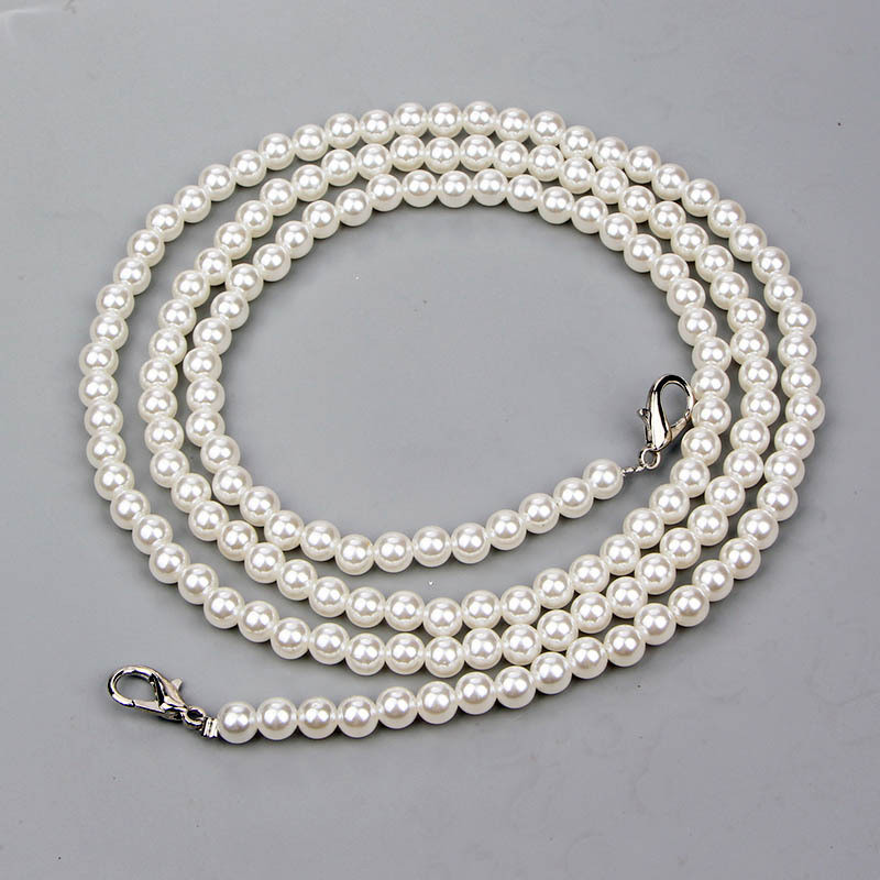 Perlų imitacijos grandinės priedų krepšio dirželis įstrižas pečių dirželio krepšio grandinėlė moteriškas metalinis krepšio dirželis „pasidaryk pats“ gaminių priedai