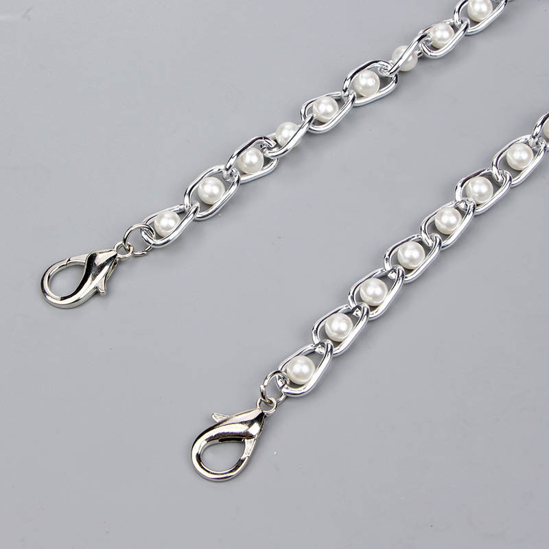 Perlų imitacijos grandinės priedų krepšio dirželis įstrižas pečių dirželio krepšio grandinėlė moteriškas metalinis krepšio dirželis „pasidaryk pats“ gaminių priedai