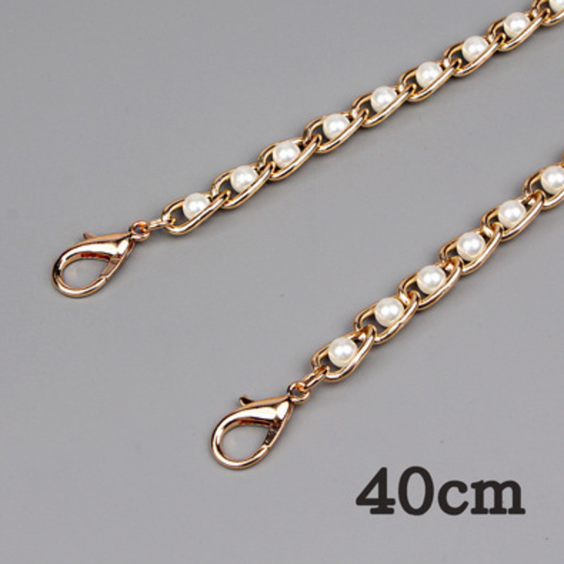 Perlų imitacijos grandinės priedų krepšio dirželis įstrižas pečių dirželio krepšio grandinėlė moteriškas metalinis krepšio dirželis „pasidaryk pats“ gaminių priedai