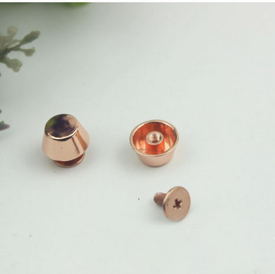 20 szett Rose Gold fém kiváló minőségű bőr táska kézitáska pénztárca alja lábvédő körömcsavaros öv visszacsavarható gomb szegecs tüske