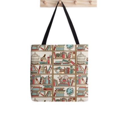 Ženska torba za kupovinu Knjižnica, mačke, knjige, torba za knjige, Harajuku, platnena torba za kupovinu, torba za djevojčice, ženska torba, torba na rame